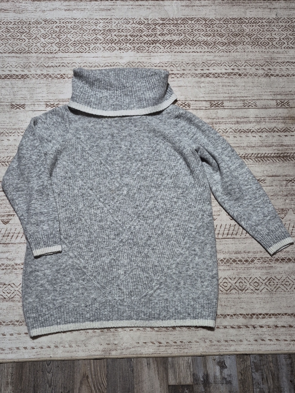 Women's Light Gray Turtleneck Maternity Sweater